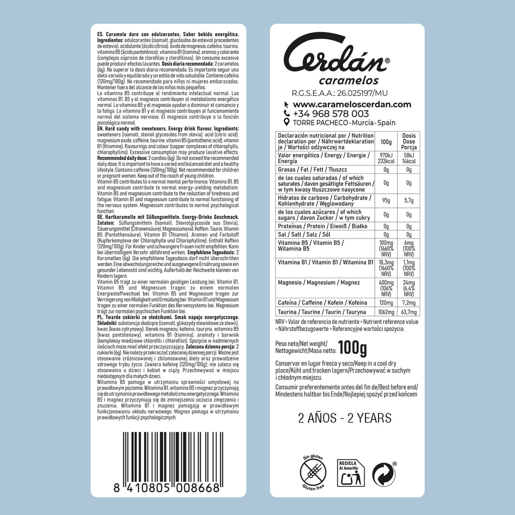 Caramelo sin azúcar Focus Mental Performance | Food Grade