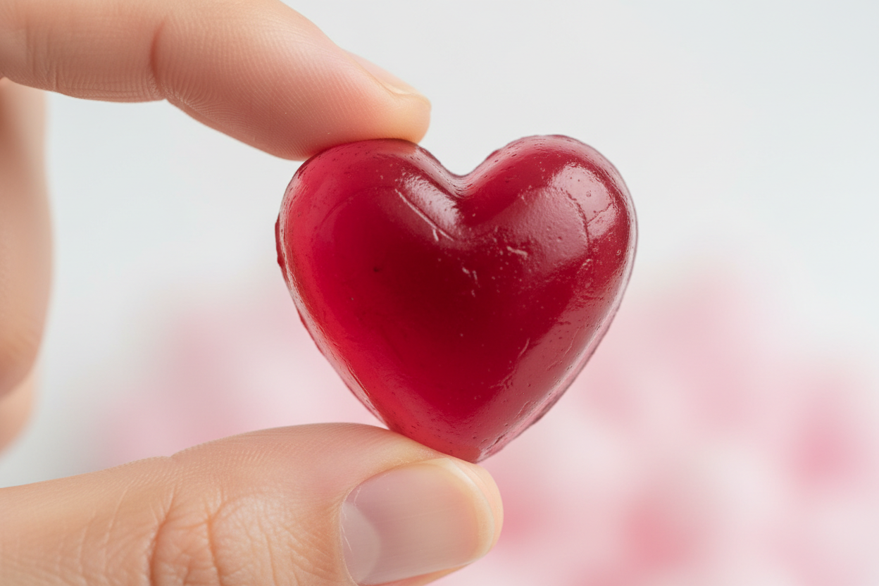 El corazón de caramelo que sea rojo